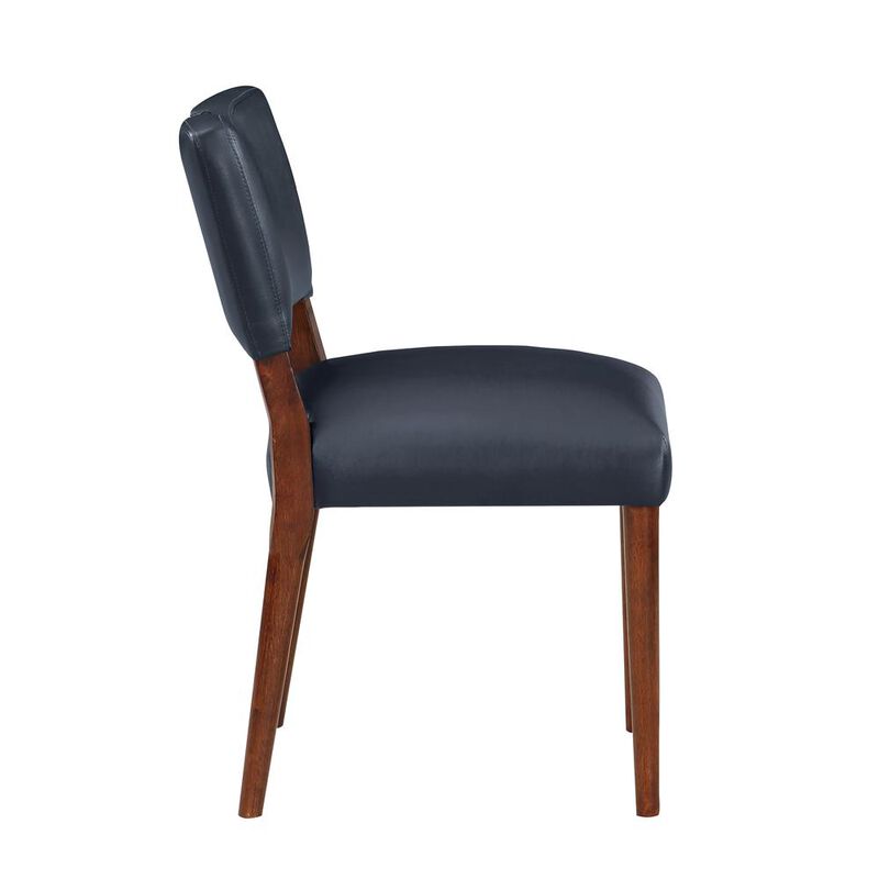 Comfort Pointe Bonito Midnight Blue Faux Leather Dining Chair - Set of 2