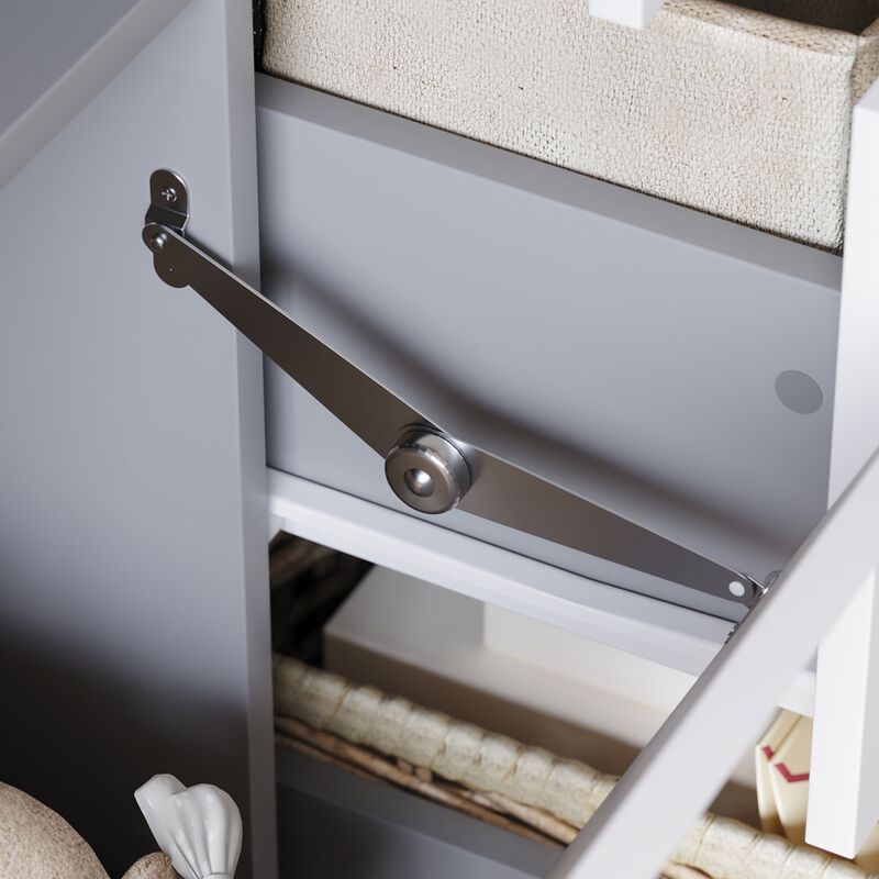 FUFU&GAGA 4-Drawer Baby Changing Table with Storage Cabinet （32.3" W x 18" D x 37" H ), Natural Wood & White