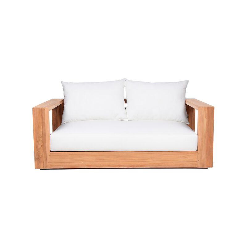 Meridian Furniture Tulum Off White Water Resistant Fabric Outdoor Loveseat