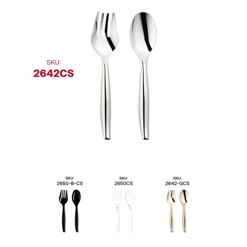 Silver Plastic Serving Flatware Set (150 Pairs) image number 5
