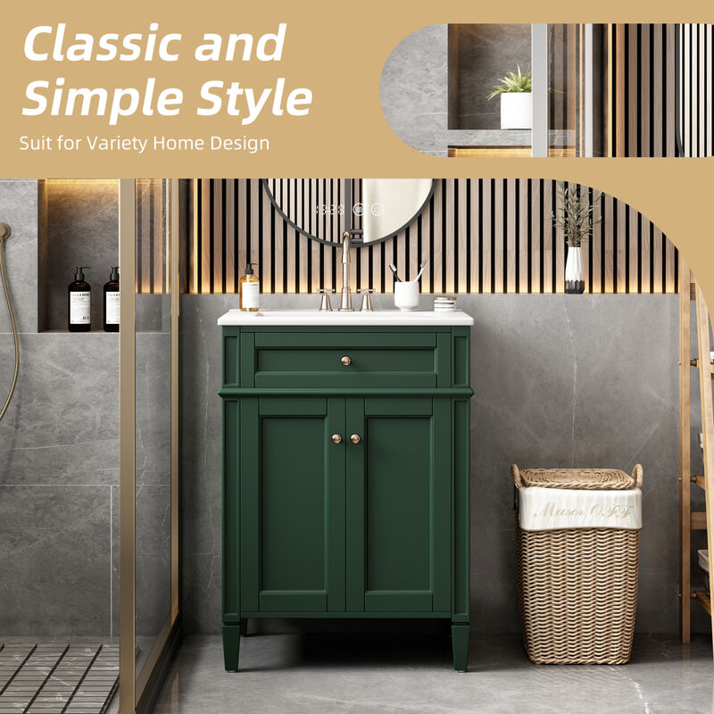24" Bathroom Vanity with 2 Doors image number 6