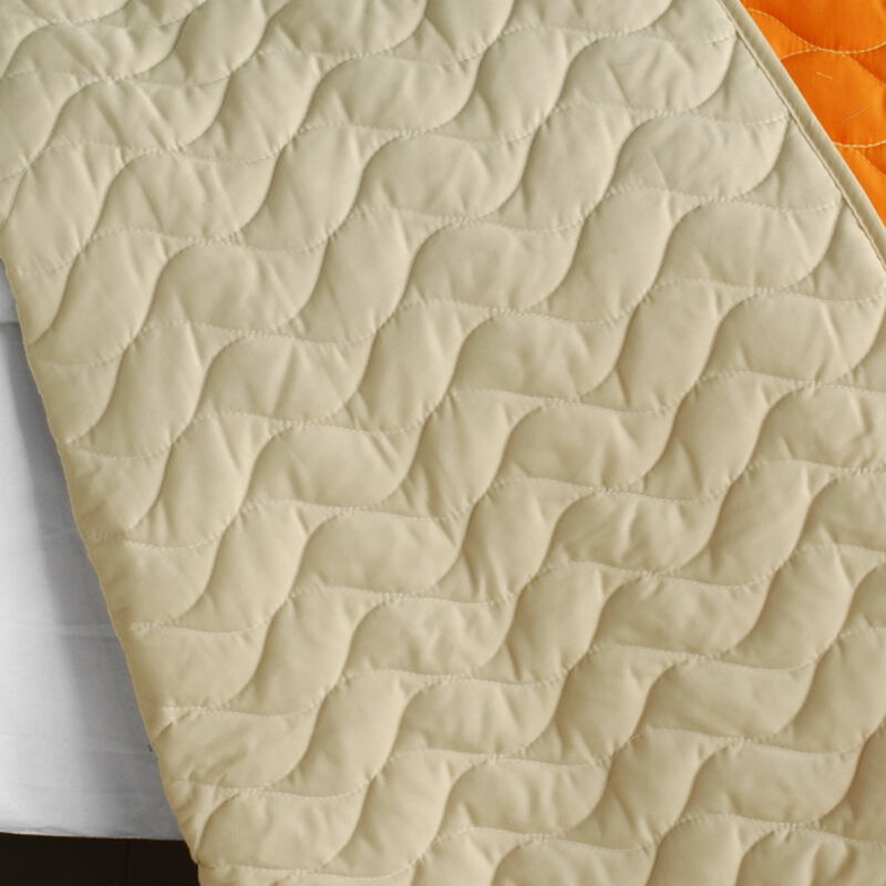 Patchwork Quilt Set 3 Piece with Vermicelli Quilting Decorative Bedspread-Beige image number 2