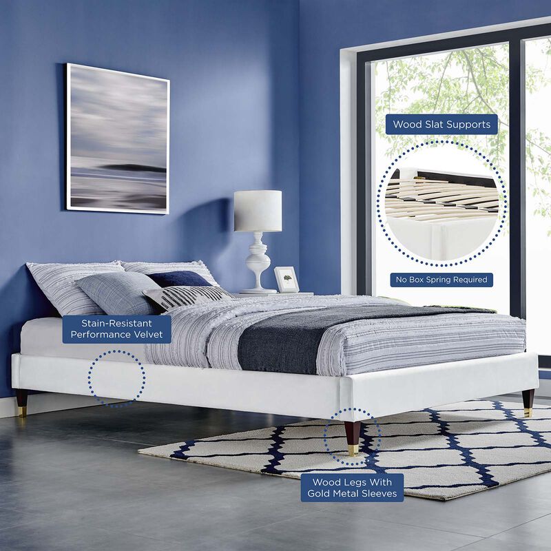 Modway - Harlow Twin Performance Velvet Platform Bed Frame image number 5