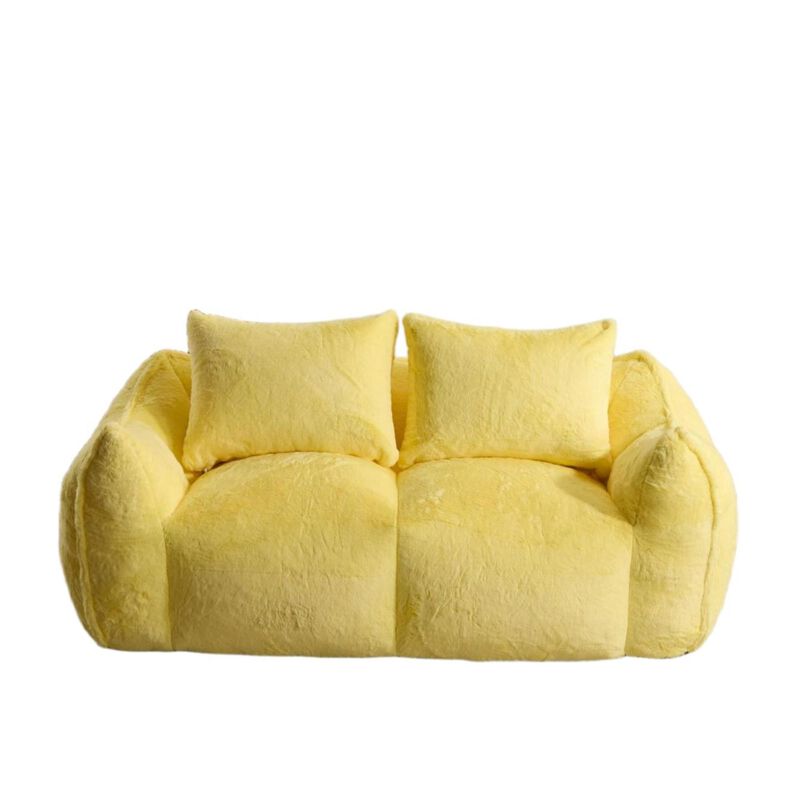 Whisen Giant Bean Bag Couch Ultra Soft Fluffy Loveseat Oversized Chase Lounge Chair with Pillows image number 4