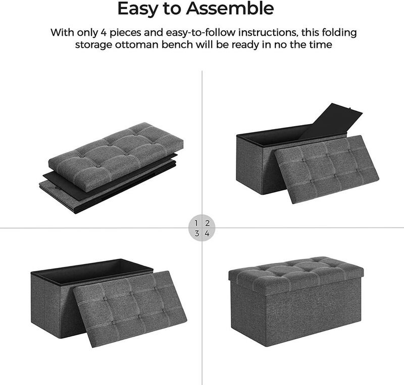 21 Gal. (80L) Storage Ottoman Bench - Folding Chest and Bed End Stool