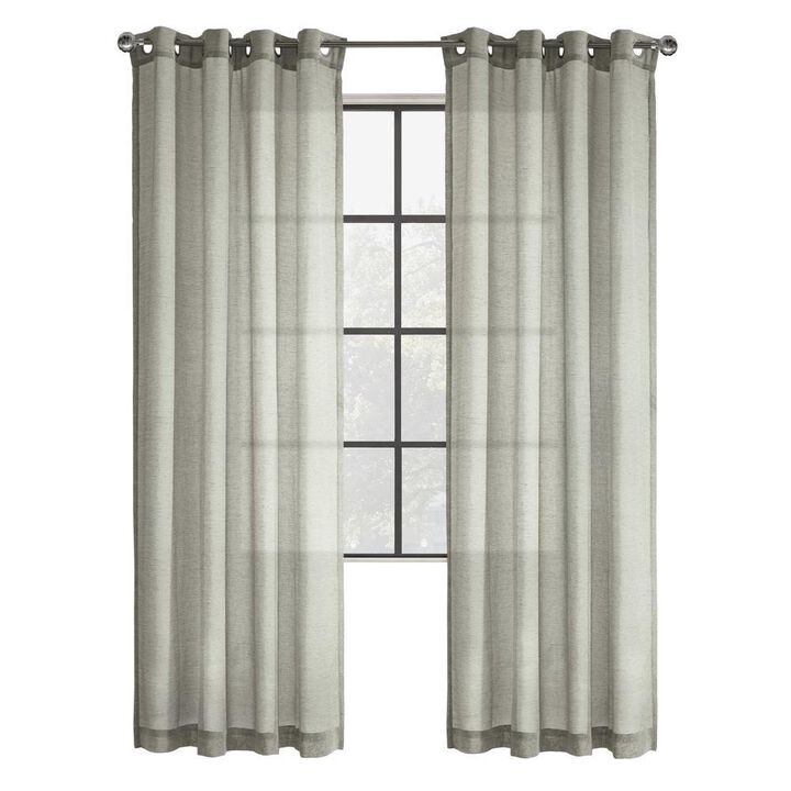 Commonwealth Belge Grommet Dressing Window Curtain Panel - 52x63", Stone
