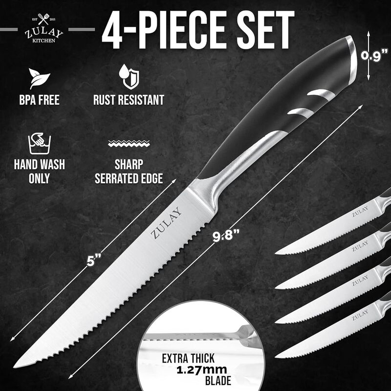 Serrated Steak Knives Set of 4 image number 3