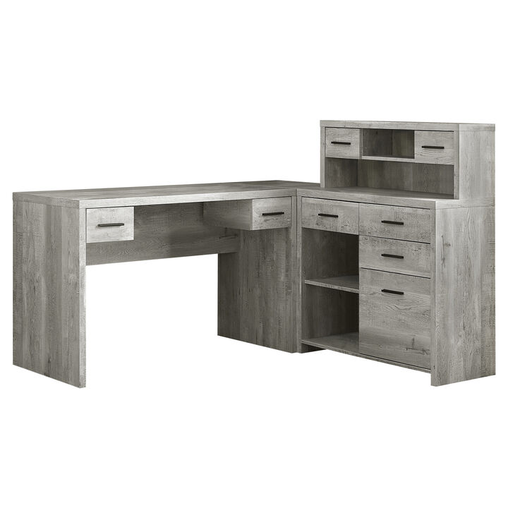 Monarch Specialties Computer Desk, Home Office, Corner, Left, Right Set-Up, Storage Drawers, L Shape, Work, Laptop, Laminate, Grey, Contemporary, Modern
