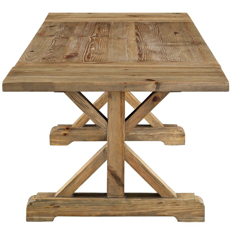 Modway - Den Extendable Wood Dining Table Brown