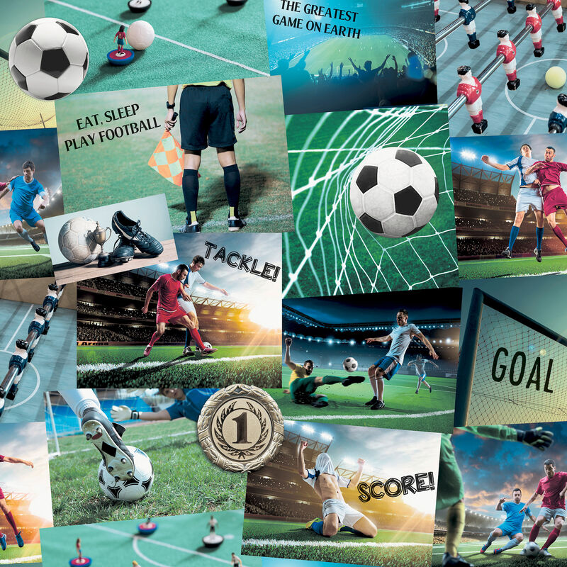 Football Fan Multicolor Soccer Wallpaper (Set of 2) image number 0