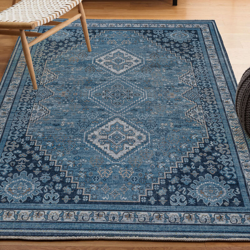 Dalyan Geometric Medallions Machine-Washable Area Rug