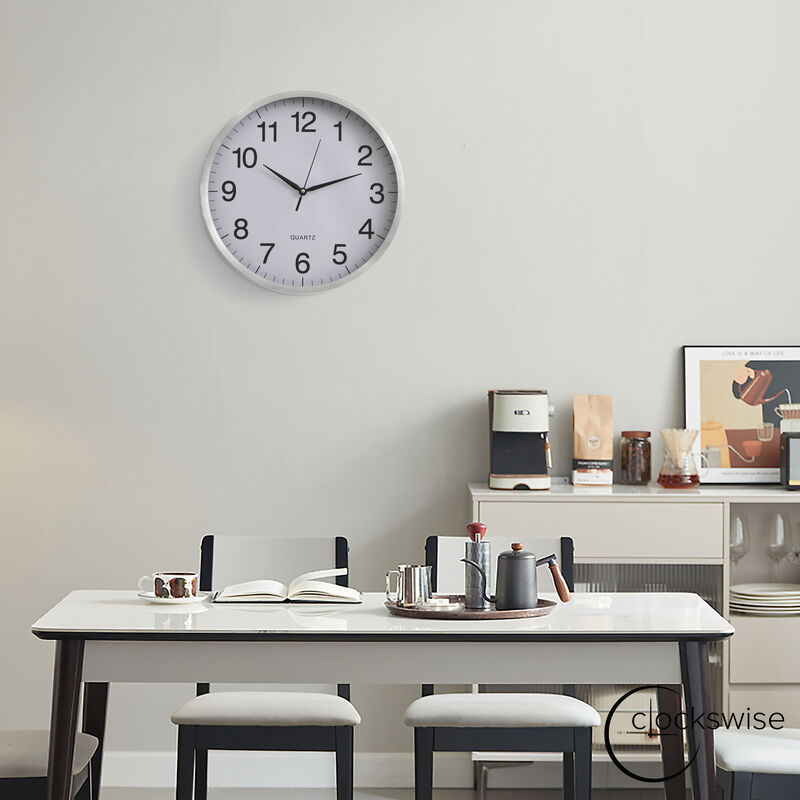 Clockswise 14-in Round Quartz Wall Clock Non-Ticking