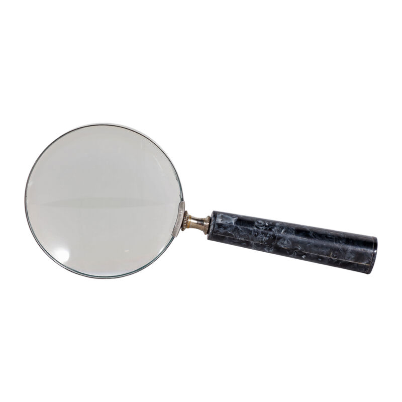 9x4" Marbled Handle Magnifying Glass, Black/white image number 3