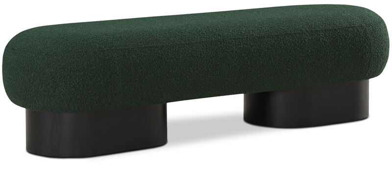 Meridian Furniture Robertson Green Boucle Fabric Bench