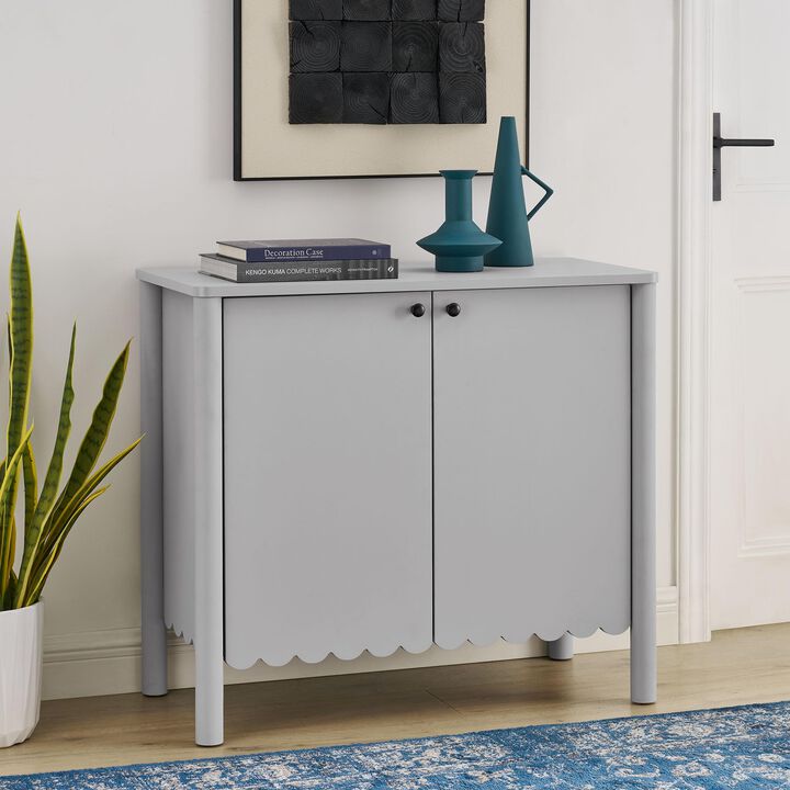 Modway Emmeline 2-Door Scalloped Sideboard in Light Gray