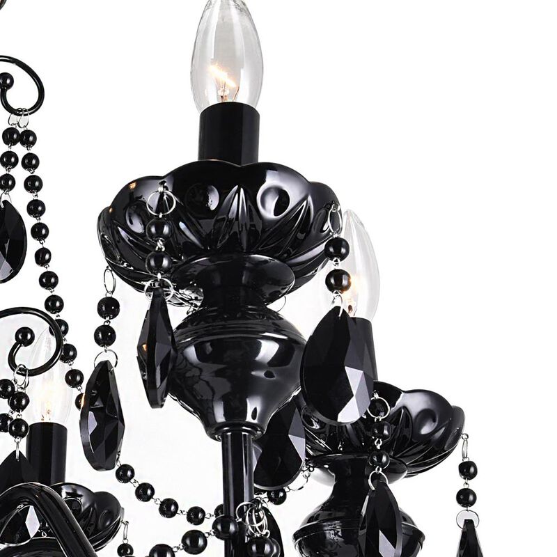 Keen 9 Light Up Chandelier With Black Finish