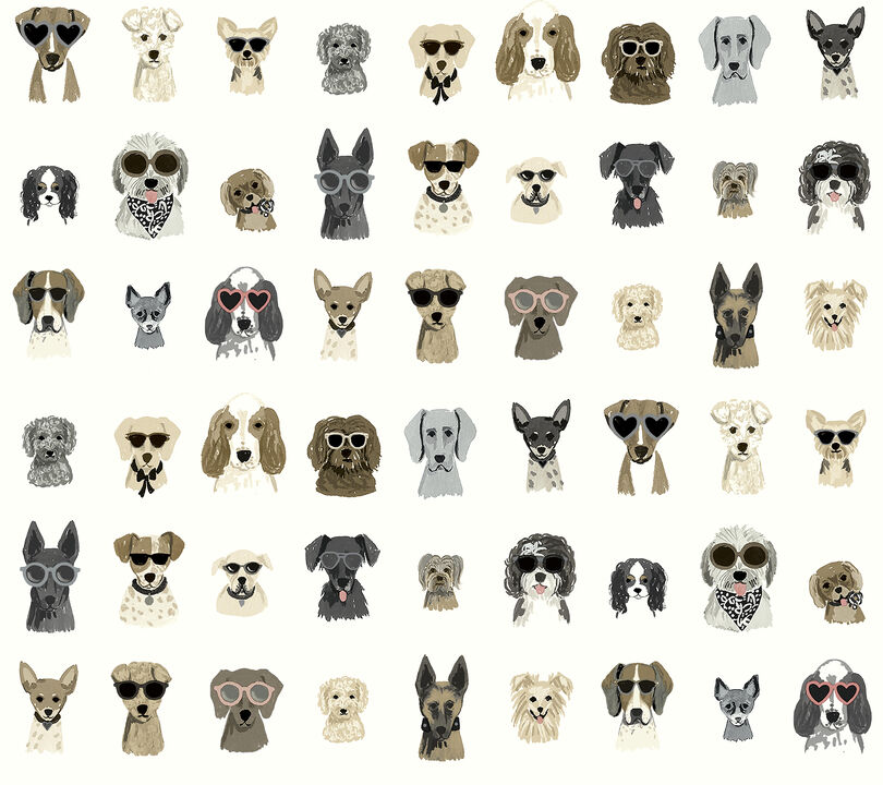 Dog Days Grey Peel & Stick Wallpaper