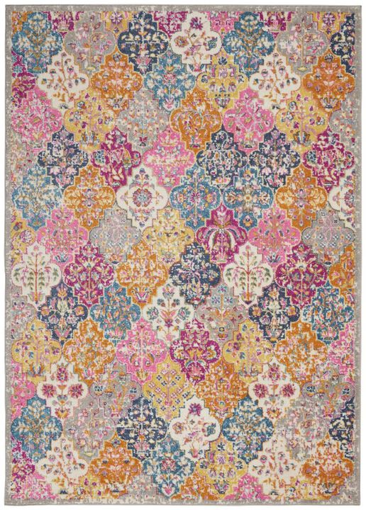 HomeRoots Quatrefoil Distressed Area Rug