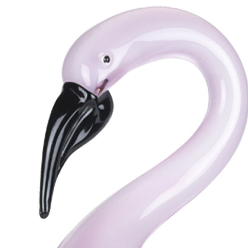 HomeRoots Murano Glass Flamingo Figurine Tabletop Sculpture image number 3