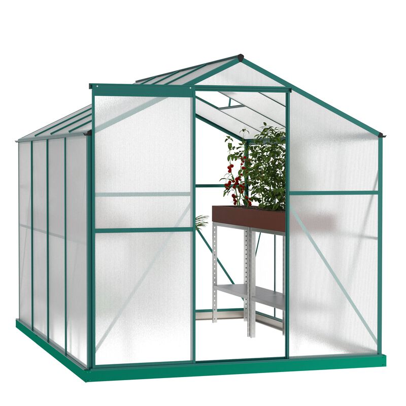 Mondawe 6'x8' Heavy Duty Polycarbonate Greenhouse for Backyard