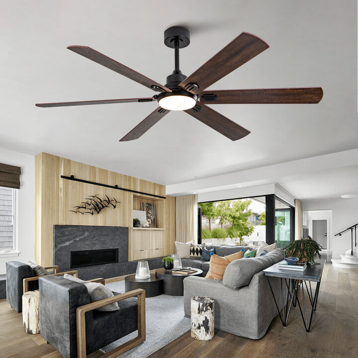 ELEMENT ACE Smart 60-Inch Indoor/Outdoor Ceiling Fan with Dimmable LED Light, Reversible Blades, Remote Control, Quiet 6-Speed DC Motor for Large Living Spaces & Covered Patios