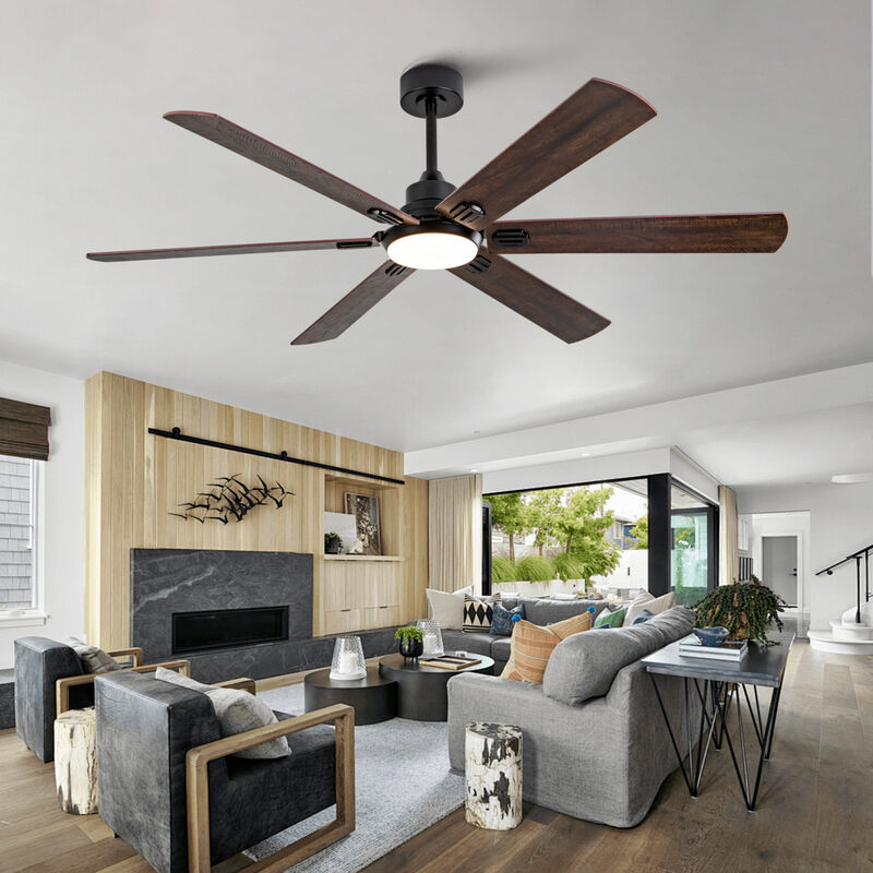 ELEMENT ACE Smart 60-Inch Indoor/Outdoor Ceiling Fan with Dimmable LED Light, Reversible Blades, Remote Control, Quiet 6-Speed DC Motor for Large Living Spaces & Covered Patios image number 1