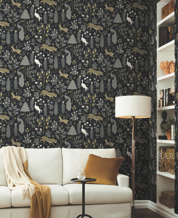 Menagerie Black Wallpaper