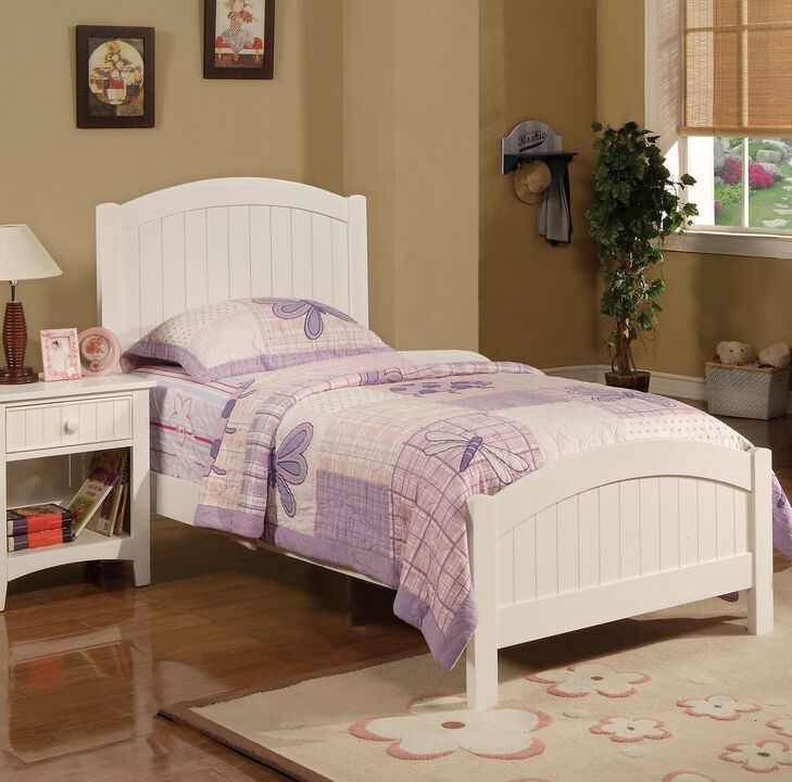 Streamdale Twin Bed with White Headboard (Plywood)