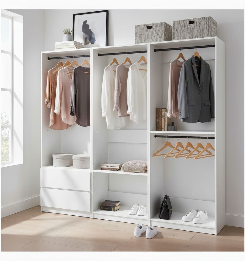 Prosper White Freestanding Walk in Wood Closet System