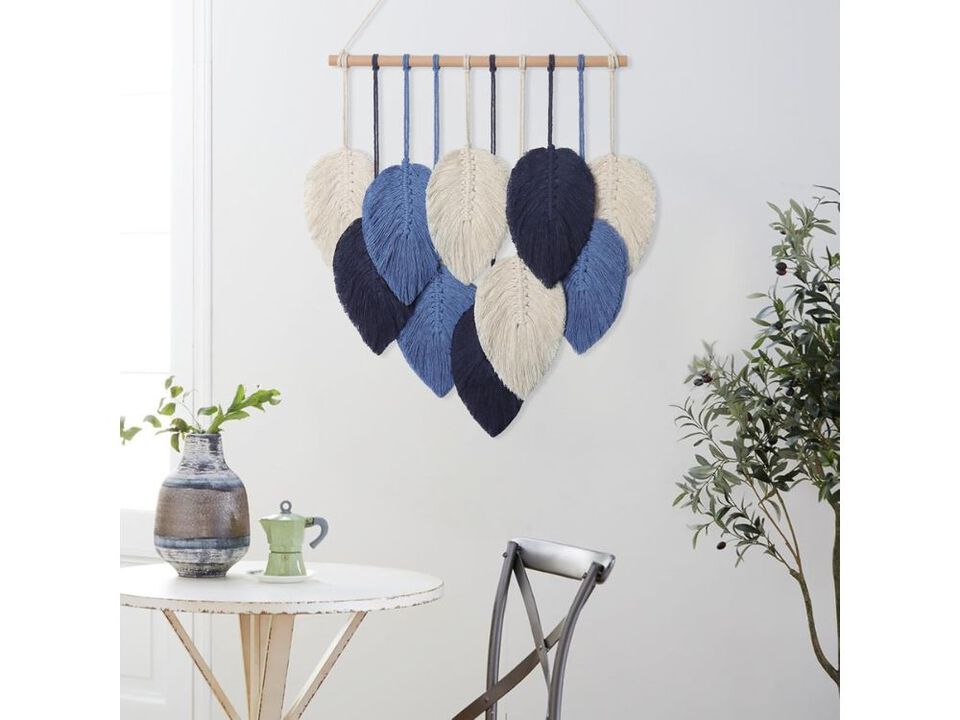 Macrame Leaf Wall Hanging Boho Tapestry Decor for Bedroom Living Room Home