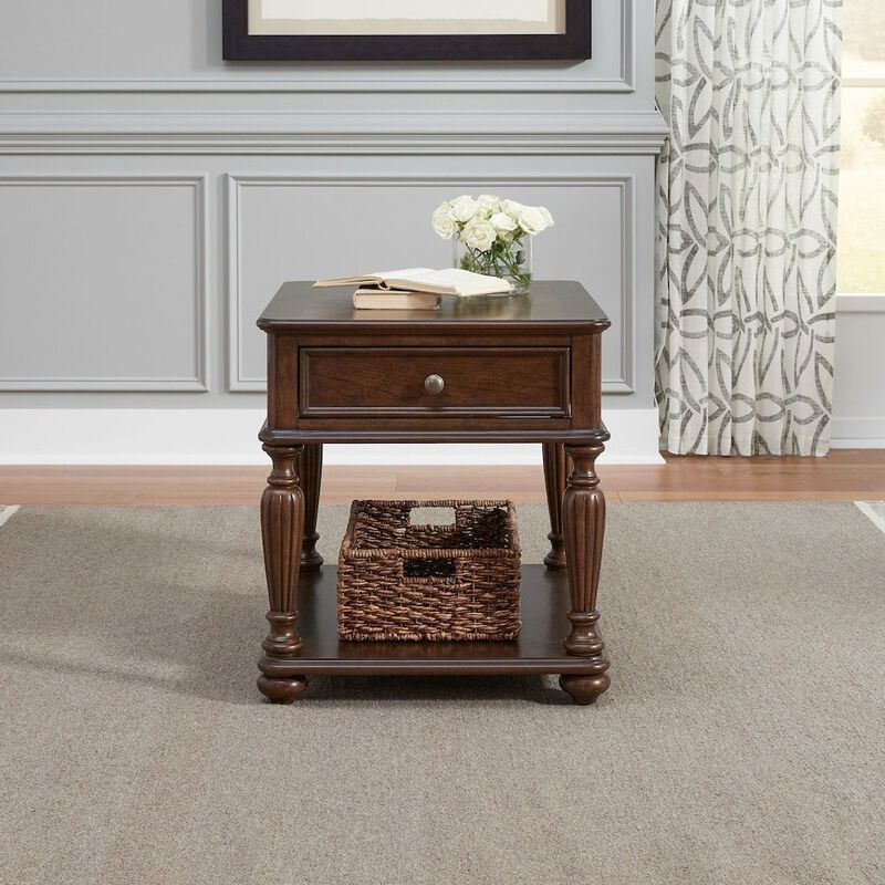 Liberty Furniture Allington Rectangular End Table for Living Room - Satin Sienna image number 8