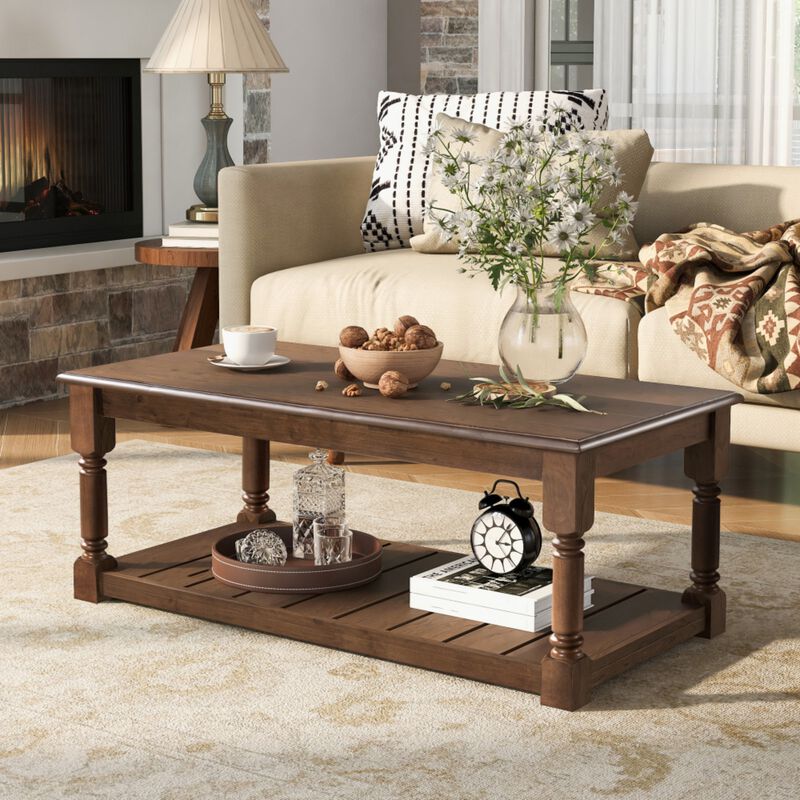 Kabris Farmhouse Wooden Coffee Table image number 2