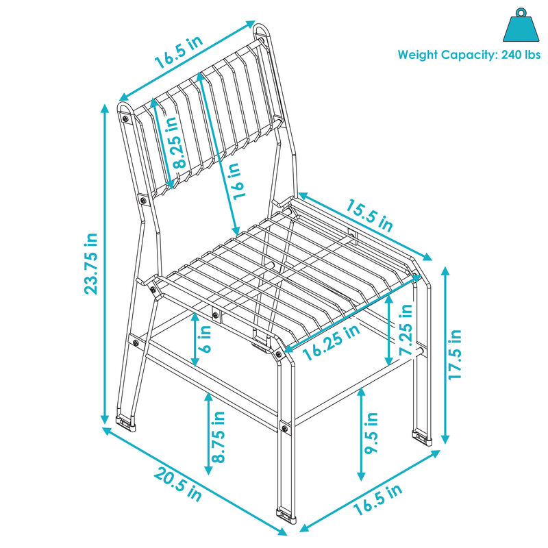 Sunnydaze Indoor/Outdoor Steel Wire Dining Chairs - Black