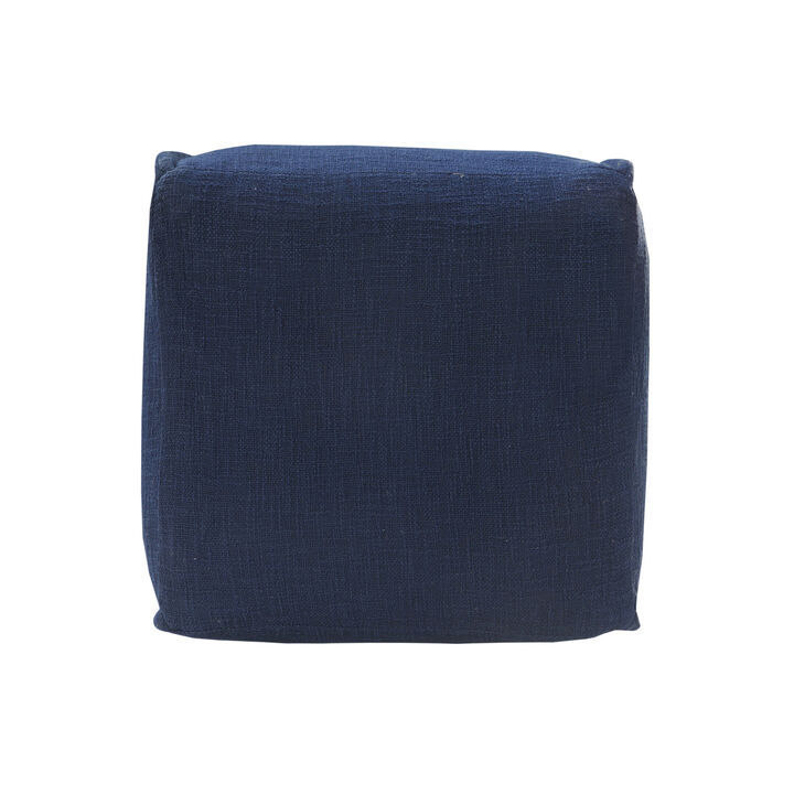 Cotton Upholstered Ottoman with Soft Cushion for Lounge or Accent Seating