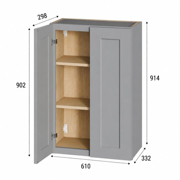 ELEMENT ACE Solid Wood Wall Cabinet, Adjustable Shelves,  Door Storage for Kitchen, Bathroom, Laundry, Garage