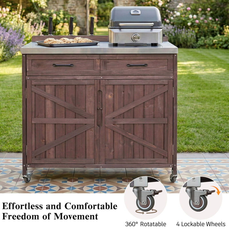 TATEUS Outdoor Bar Cart image number 4