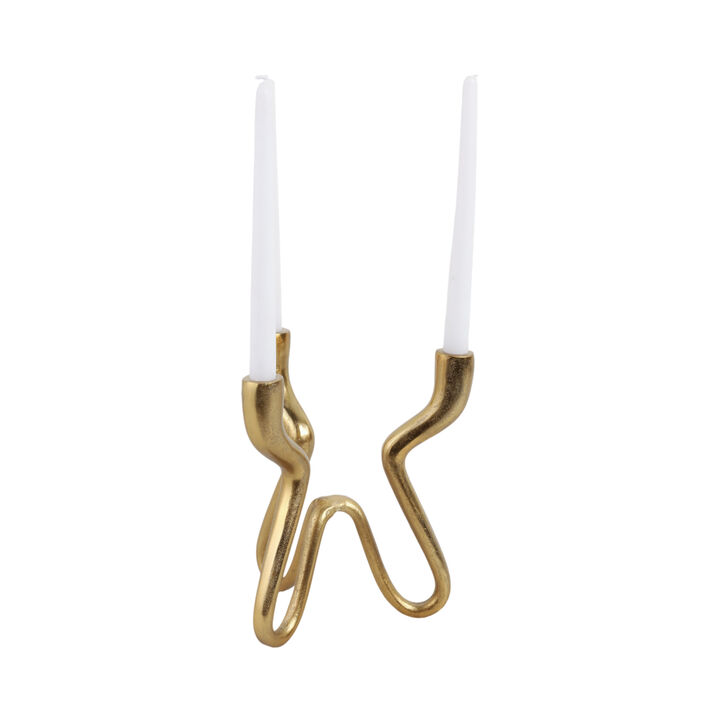 10x9" Loopy 3-taper Holder, Gold