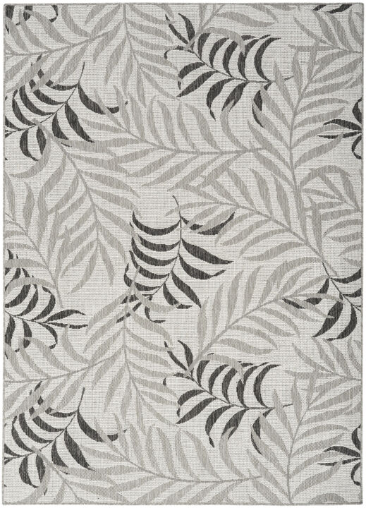 HomeRoots Palm Leaf Indoor Outdoor Area Rug