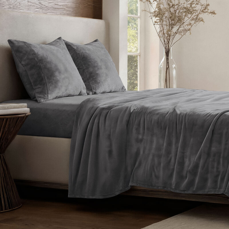 Velvety Soft Microplush Fleece Sheet Set image number 4