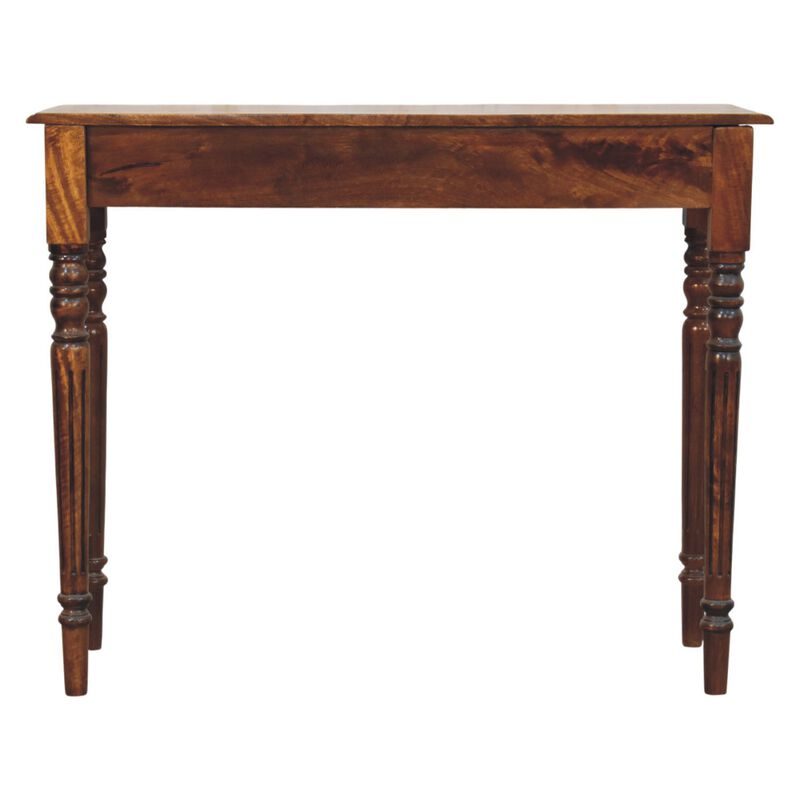 Artisan Furniture Solid Wood Heritage Turned-Leg Console Table, 2 Drawers, Brown image number 7
