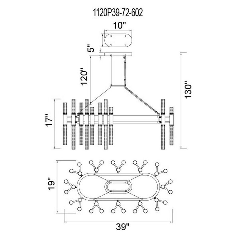 CWI Lighting Orgue 72 Light Chandelier With Satin Gold Finish