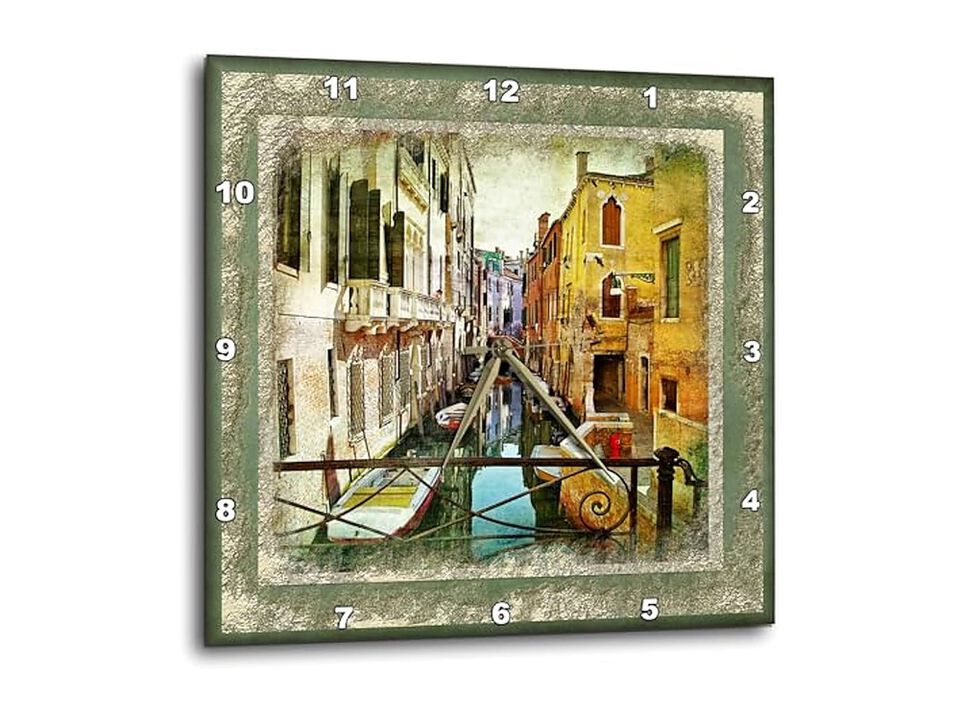 Overlooking Canal Venice Wall Clock 10 Inch Home Decor