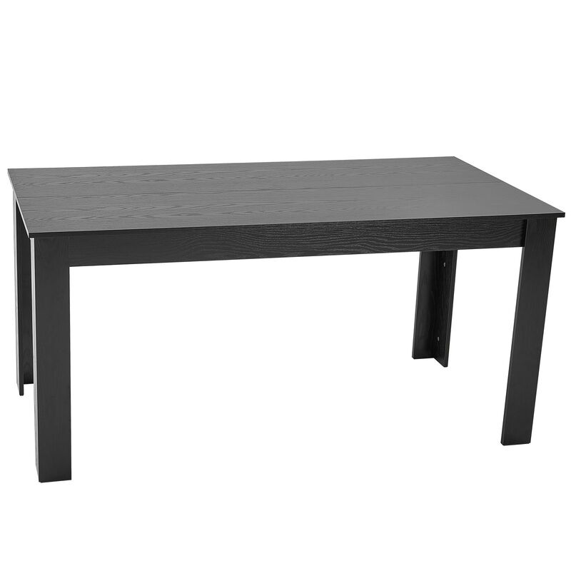 Rectangular Dining Table for 4-6 People, Modern Wood Table for Home Kitchen Dining-Black image number 0