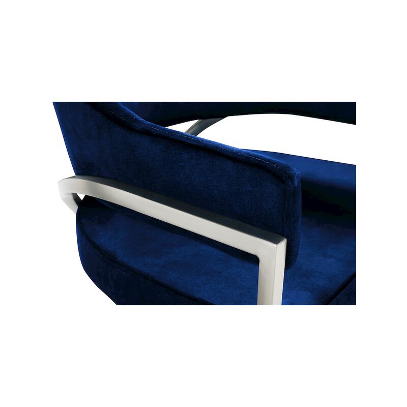 Meridian Furniture Madelyn Navy Velvet Dining Chair, Set of 2