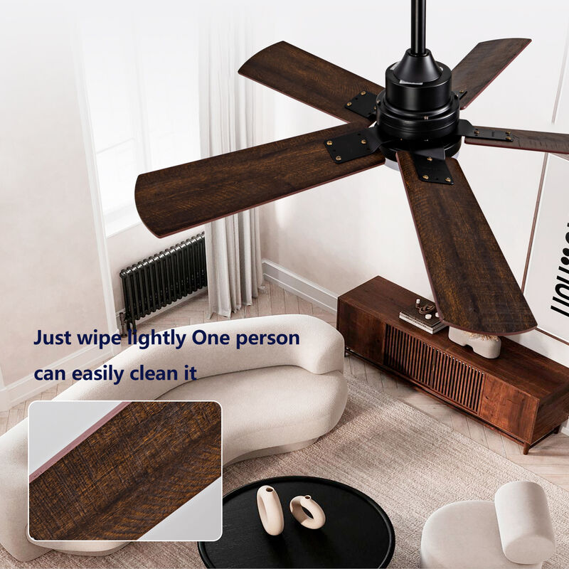 ELEMENT ACE 42 Inch Indoor and Covered Outdoor Ceiling Fan with Dimmable LED Light, Remote Control, Ultra Quiet Reversible DC Motor, 6 Speed Dual Finish Blades image number 5