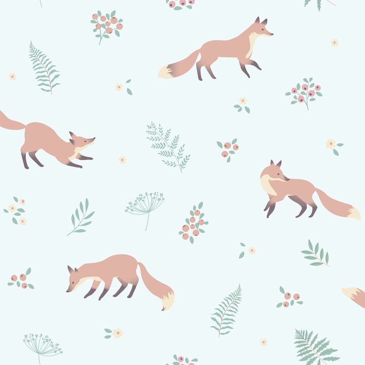 Fox and Fern Wallpaper