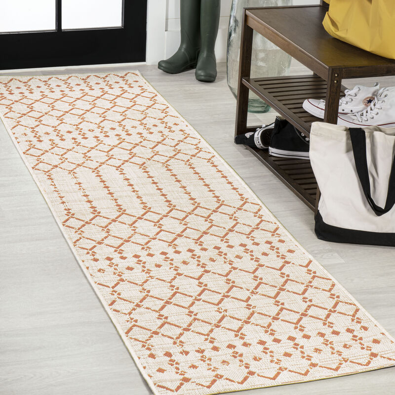 Ourika Moroccan Geometric Textured Weave Indoor/Outdoor Area Rug