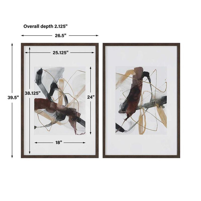 Uttermost Burgundy Interjection Abstract Prints Set/2 image number 4