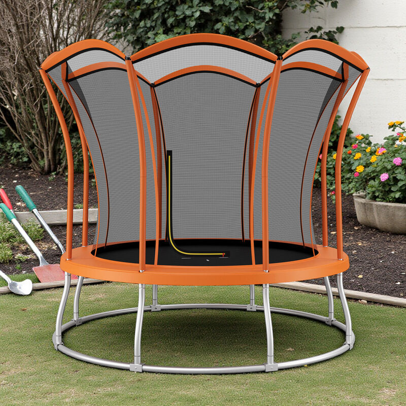 120 Inch Unique Flower Trampoline, Heavy-Duty Steel Frame image number 1