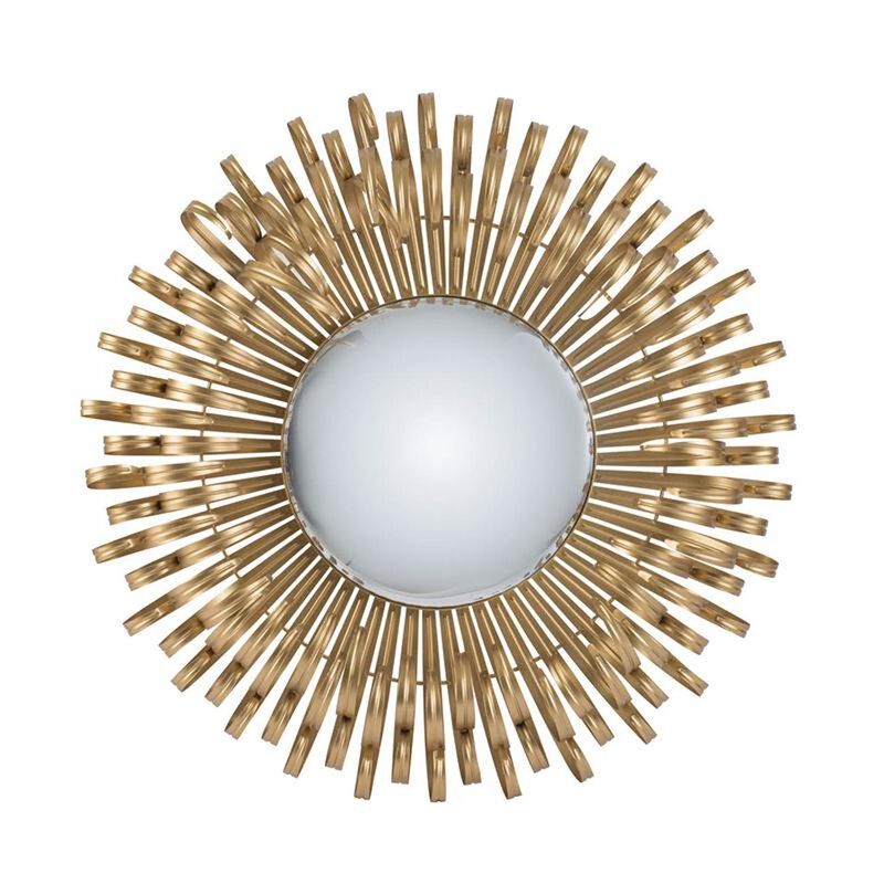 HomeRoots 27" Gold Sunburst Iron Framed Accent Mirror image number 0